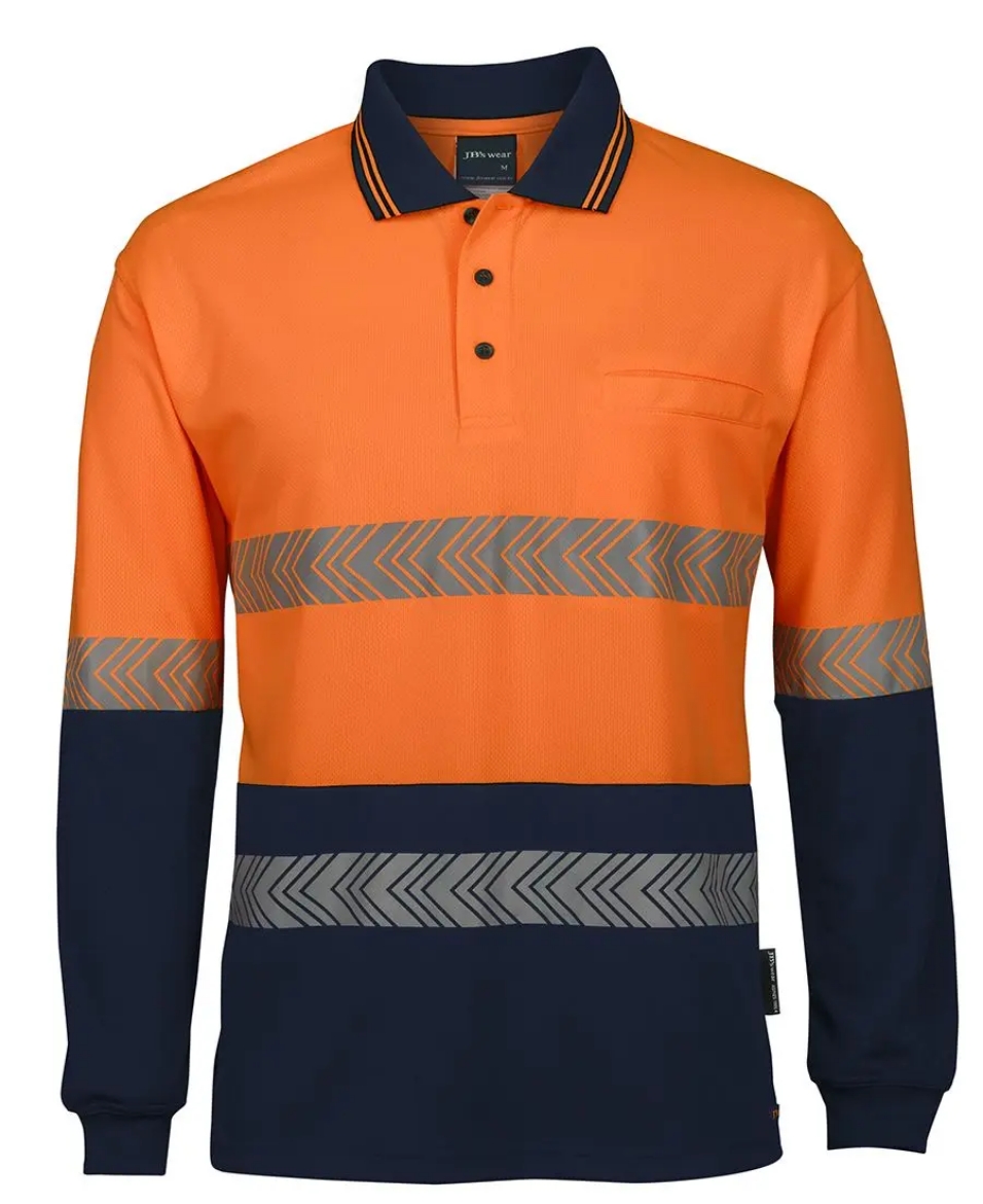 Picture of JB's Wear, HV L/S Segmented Tape Polo